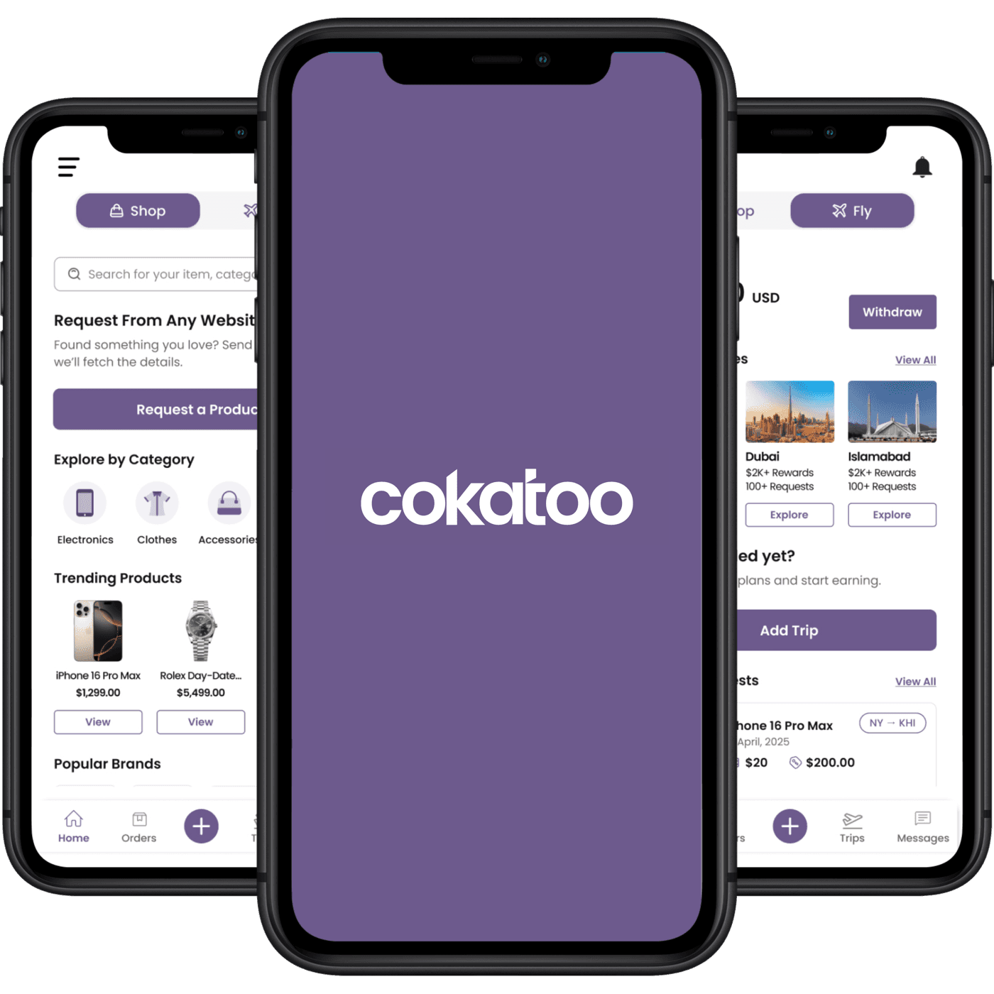 Cokatoo app UI mockup